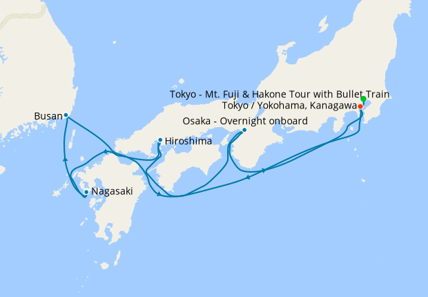 Tokyo Stay & Mt. Fuji to Osaka, Hiroshima & South Korea