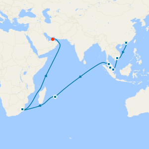 Hong Kong, Vietnam, Malaysia & Sri Lanka to Dubai with Stays