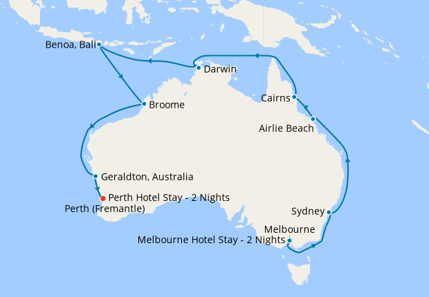 Australia & Bali from Melbourne to Perth with Stays