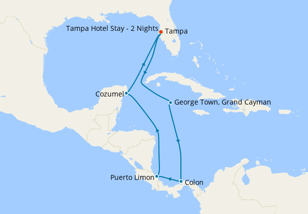 Western Caribbean from Tampa with Stay