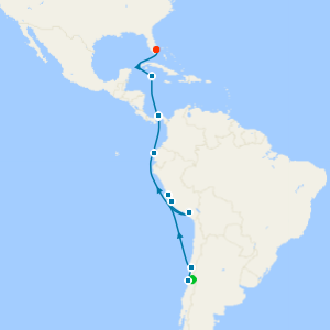 Inca & Panama Canal Discovery from San Antonio to Fort Lauderdale with Santiago Stay