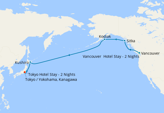North Pacific Crossing with Vancouver & Tokyo Stays