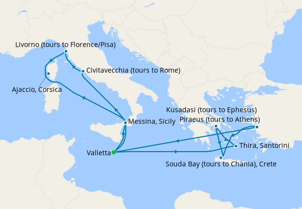 Map of the cruise map