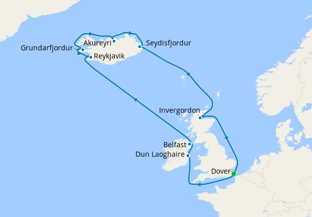 AMAZING REDUCTIONS Iceland & UK Coast from Dover