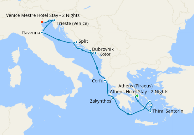Greek Isles with Athens & Venice Stays