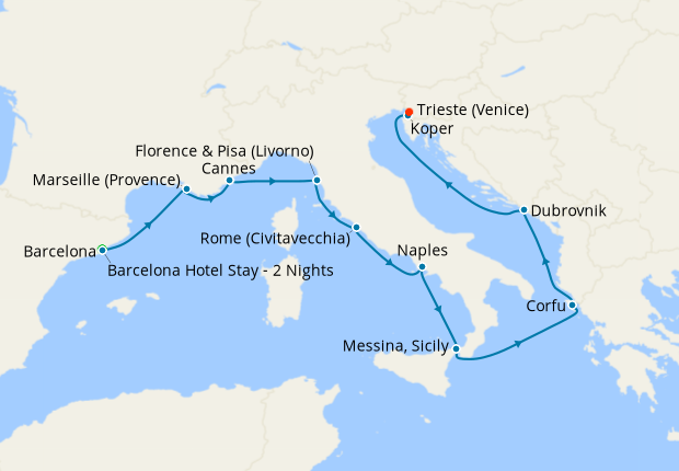Cruise Itinerary Map