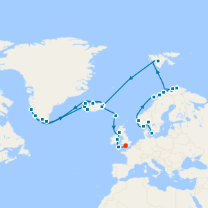 Grand Norwegian & Arctic Saga from Copenhagen to Southampton with Stay