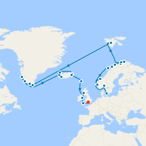 Grand Norwegian & Arctic Saga from Copenhagen to Southampton with Stay