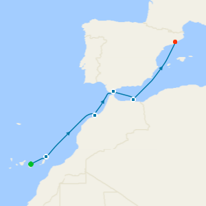 Morocco & The Straight Of Gilbraltar from the Canary Islands to Barcelona
