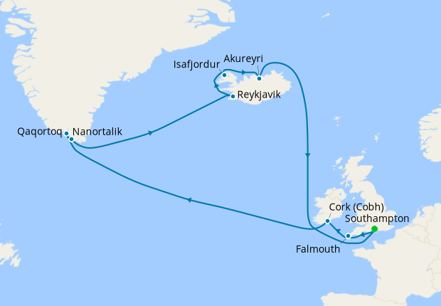 cruises from southampton to greenland