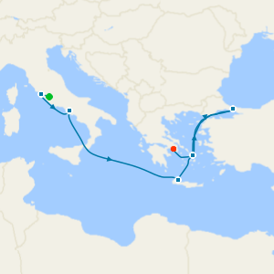 Mediterranean with Greek Isles & Turkey from Rome with Stay