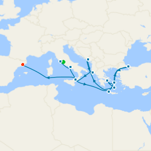 Mediterranean with Greek Isles, Italy & Turkey with Rome and Barcelona Stays