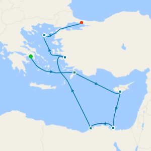 Idyllic Aegean & Ancient Egypt from Athens (Piraeus) to Istanbul