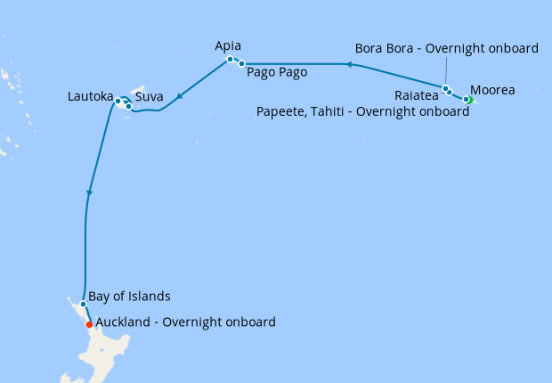 Map of the cruise map