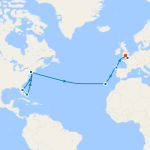 Bahamas & Perfect Day Transatlantic from Cape Liberty to Southampton with Stay