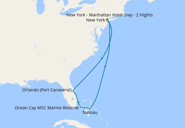 msc cruises nyc to bahamas