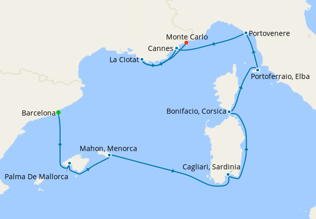 Cruise Itinerary Map
