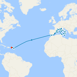 Mediterranean Rivieras & Atlantic Crossing from Barcelona