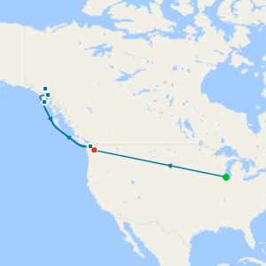 Chicago, U.S Rockies By Rail & Alaska Glacier Cruise from Seattle