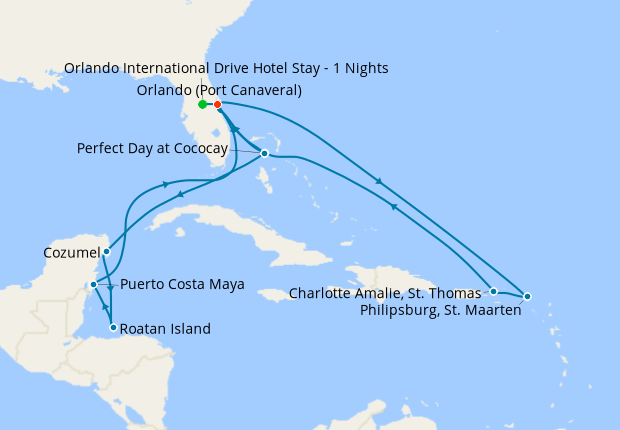 Eastern Western Caribbean From Port Canaveral With 1nt Orlando Stay   336940 