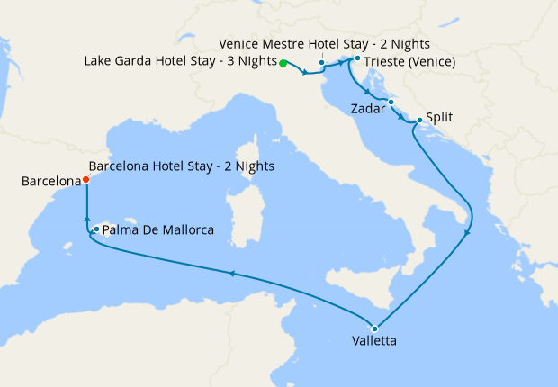 Mediterranean Voyage With Lake Garda Venice Barcelona Stays Cunard   337514 