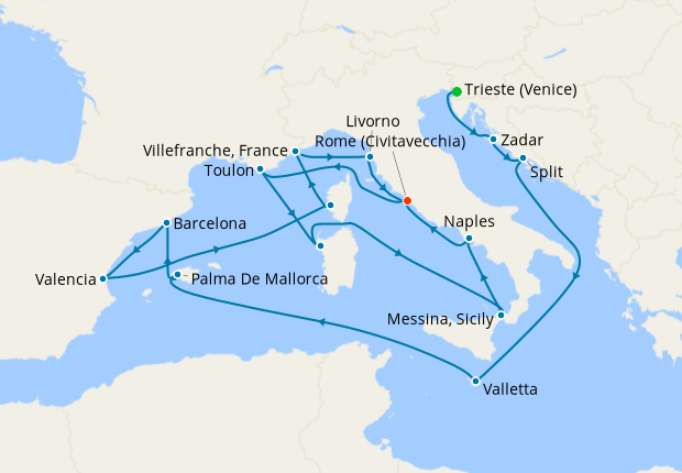 Adriatic & Western Mediterranean from Trieste