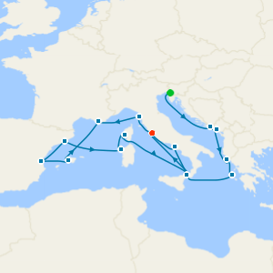 Greece, Adriatic & Western Mediterranean from Trieste