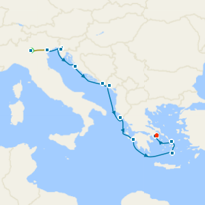 Lake Garda, Venice & Athens Stays with Eastern Mediterranean