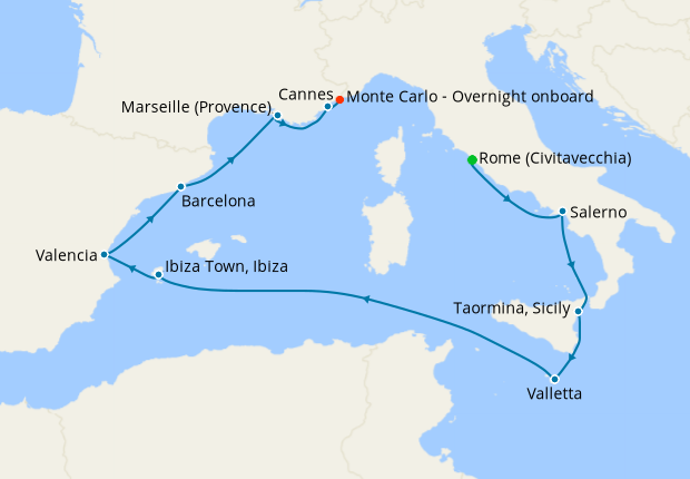 Cruise Itinerary Map