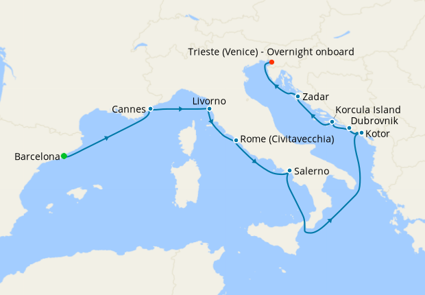 Cruise Itinerary Map
