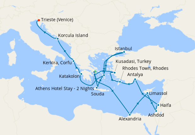 Italy, the Adriatic & Greece - Itinerary - Athens (Piraeus) to