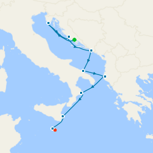 Adriatic Sea & Western Mediterranean from Split to Valletta