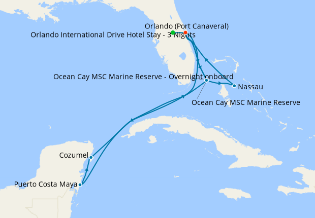 Caribbean Antilles MSC Ocean Cay From Port Canaveral With Orlando   340002 