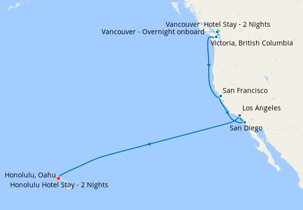 California Coast from Vancouver with Stays, Princess Cruises, 19th ...