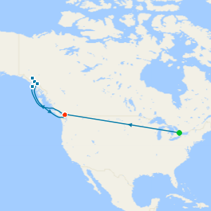 Toronto, Niagara Falls & Alaska Glacier Experience from Vancouver with Stays