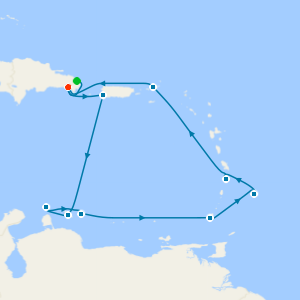 Caribbean with Curacao, Aruba & Barbados from Dominican Republic with Stay