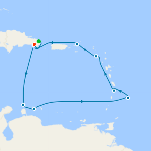 Caribbean with Curacao, Aruba & Barbados from Dominican Republic with Stay