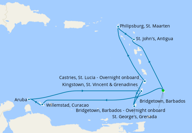 Map of the cruise map