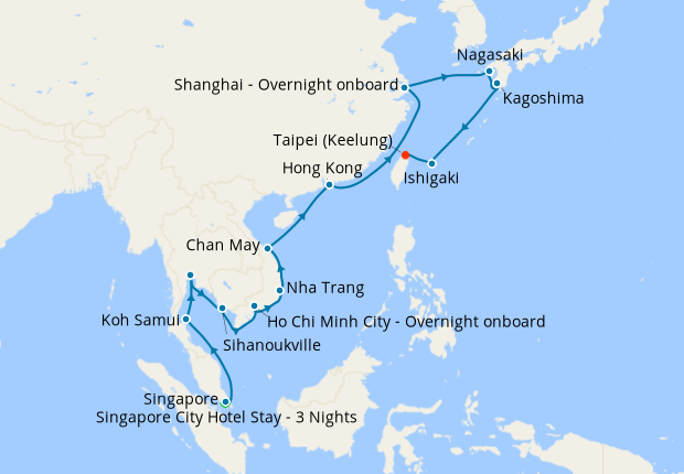 Oceania Cruises' Nautica – Singapore to Hong Kong via Thailand
