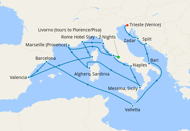 Map of the cruise map