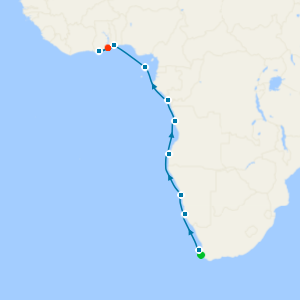 West Coast Africa from Cape Town to Tema (Accra)