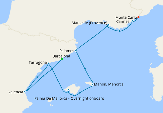 Cruise Itinerary Map