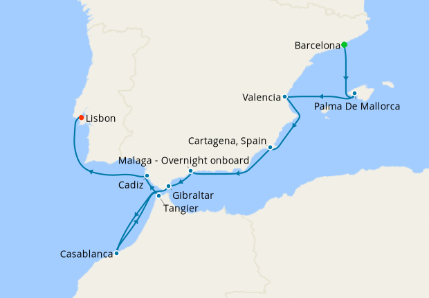 Cruise Itinerary Map