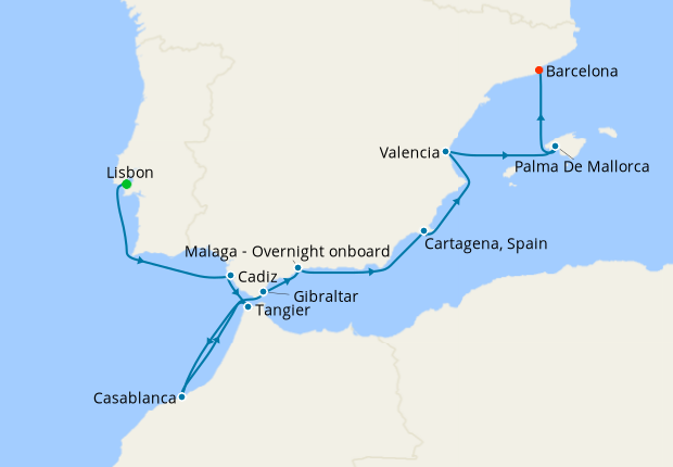 Cruise Itinerary Map