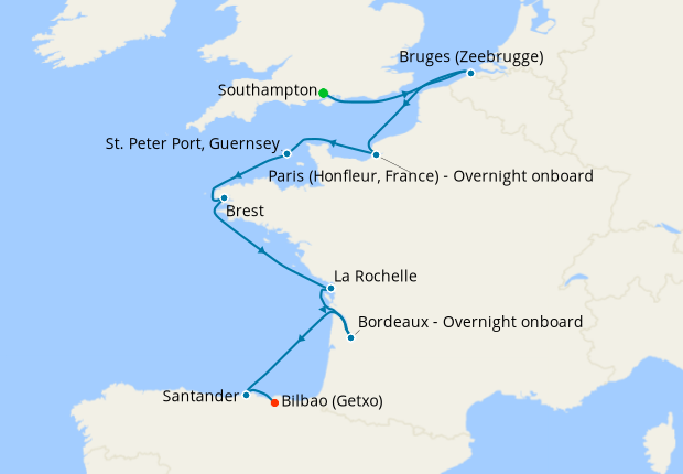Cruise Itinerary Map