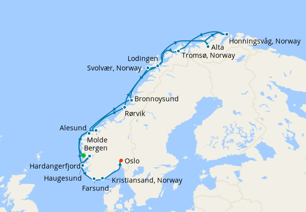 The North Cape Line Full Voyage From Bergen To Oslo, 22 December 2024 ...