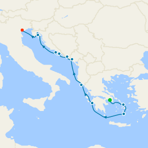 Greece, Montenegro & Croatia from Athens