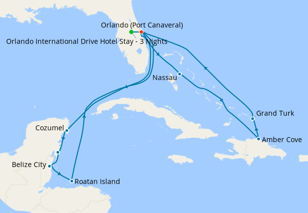 Eastern & Western Caribbean Adventurer with Orlando Stay, Princess ...