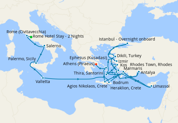 Map of the cruise map