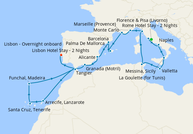 Cruise Itinerary Map